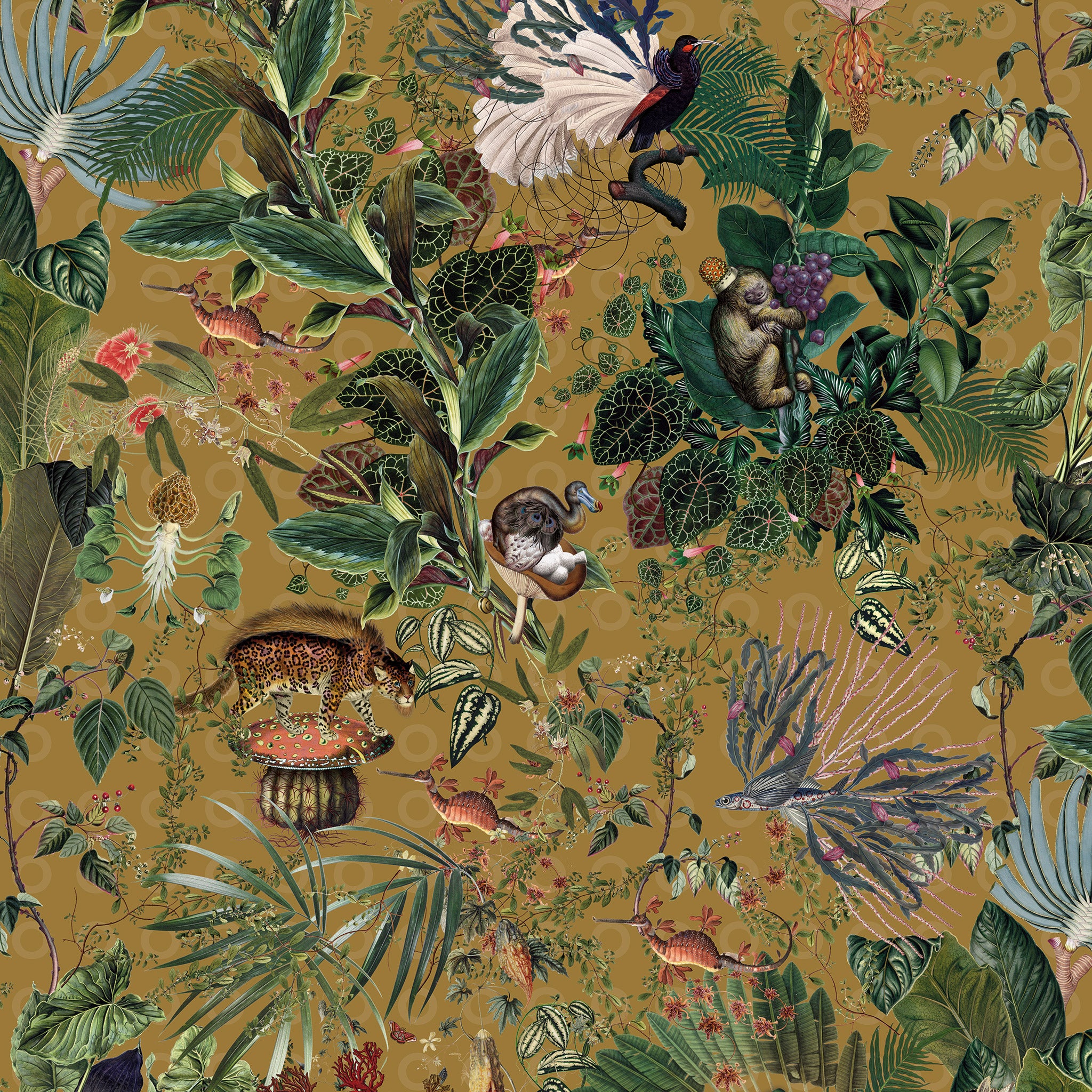 Arte x Moooi Wallcovering Menagerie of Extinct Animals Wallpaper MO2074