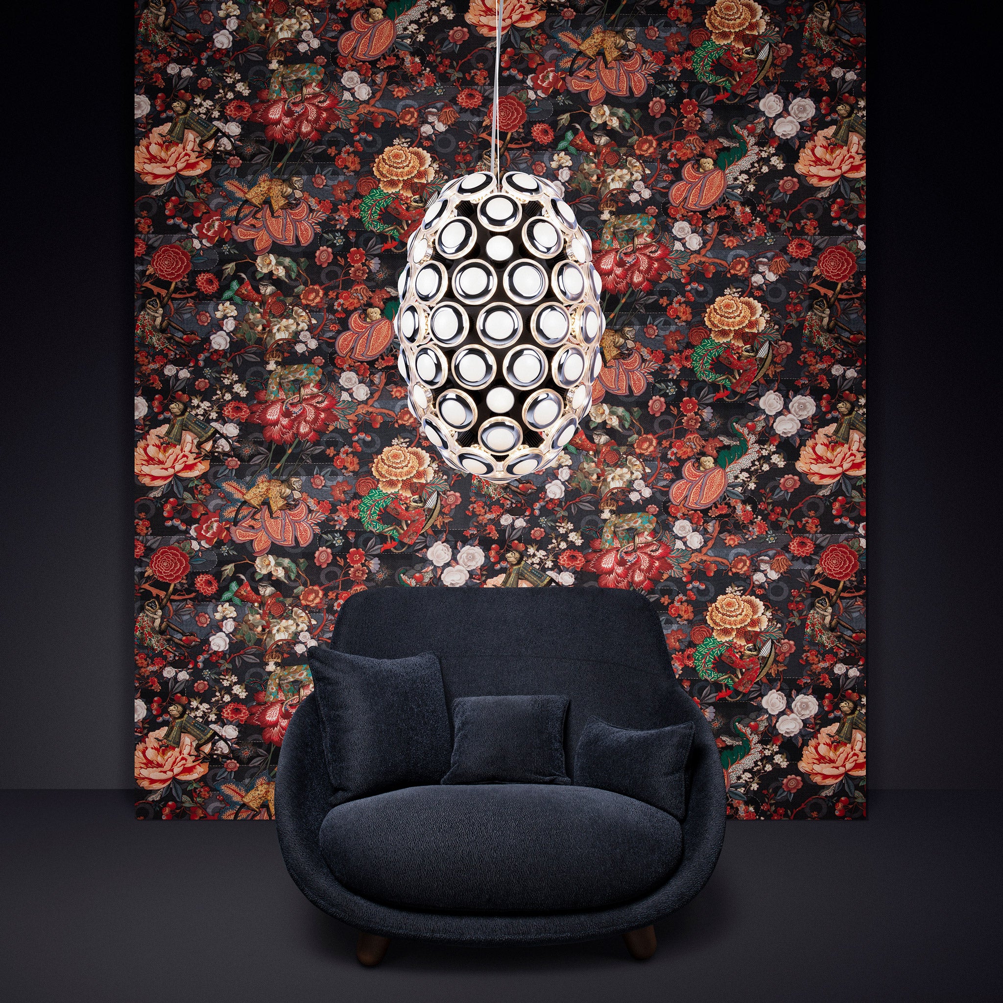 Arte x Moooi Wallcovering 'Rendezvous Tokyo Blue' Wallpaper MO3010 Roomset