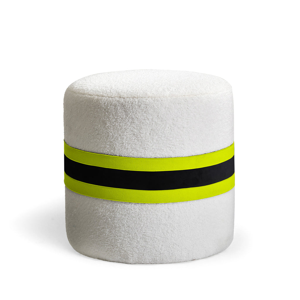 Atelier Biagetti 'Cavallino 2' Pouf/Stool - Teddy Fur White