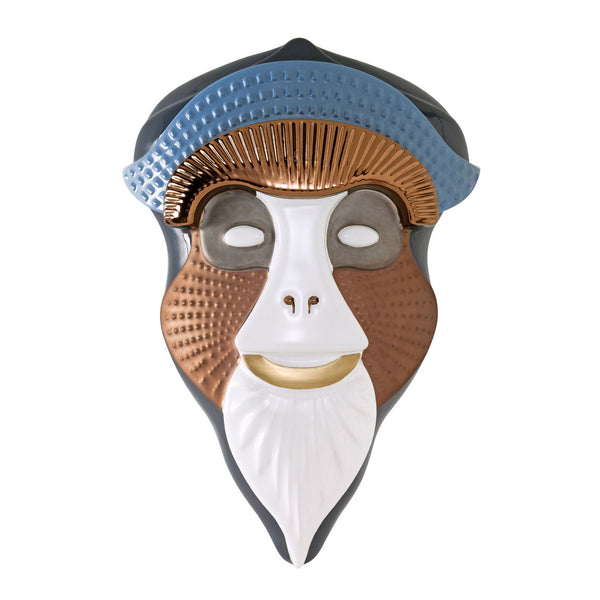 Bosa Primates 'Brazza' Mask by Elena Salmistraro Lead Grey / White