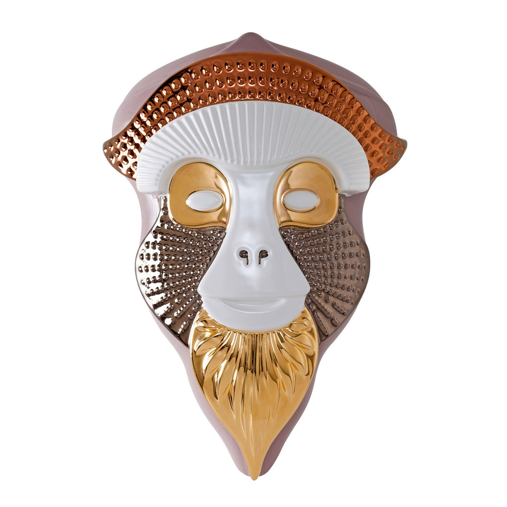 Bosa Primates 'Brazza' Mask by Elena Salmistraro Pink / White