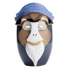 Bosa Primates 'Brazza' Vase by Elena Salmistraro Navy/White/Bronze