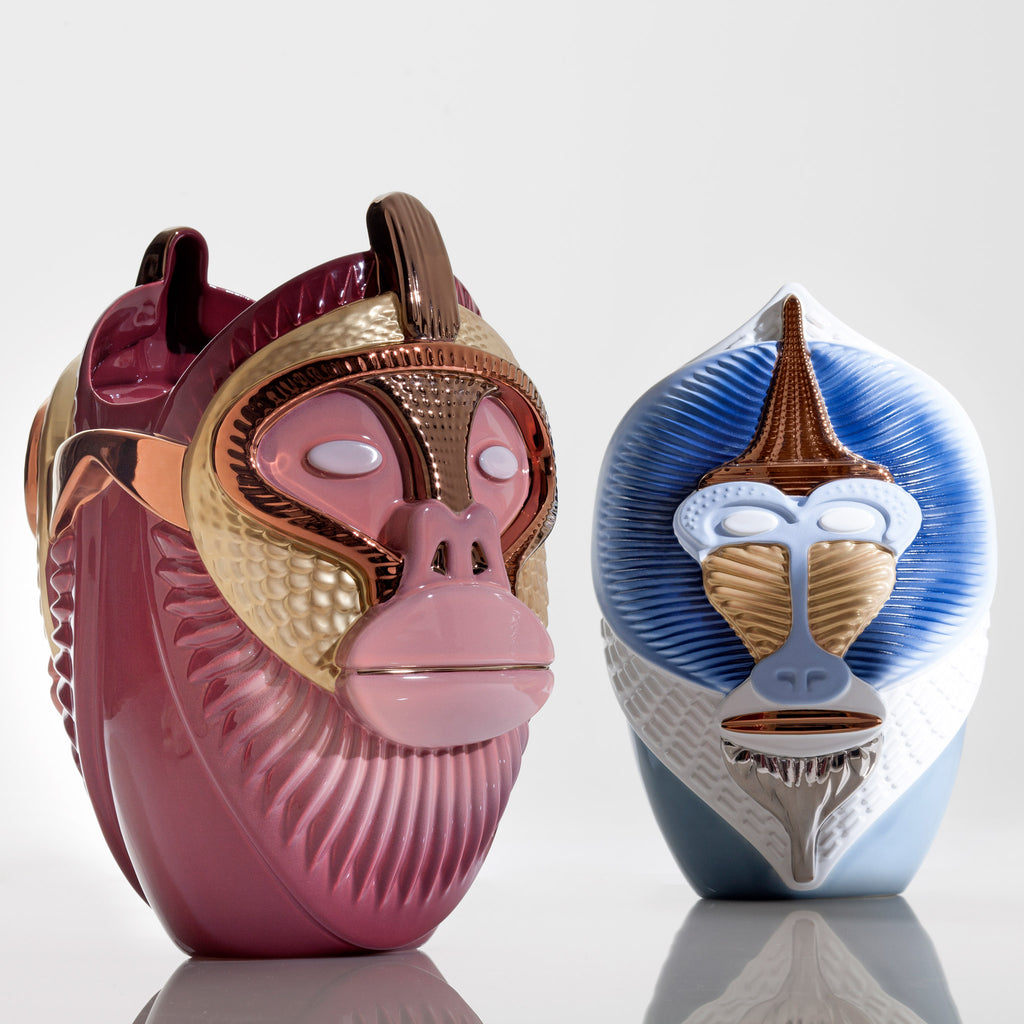 Bosa Primates 'Kandti' Vase by Elena Salmistraro Pink/Bronze/Gold