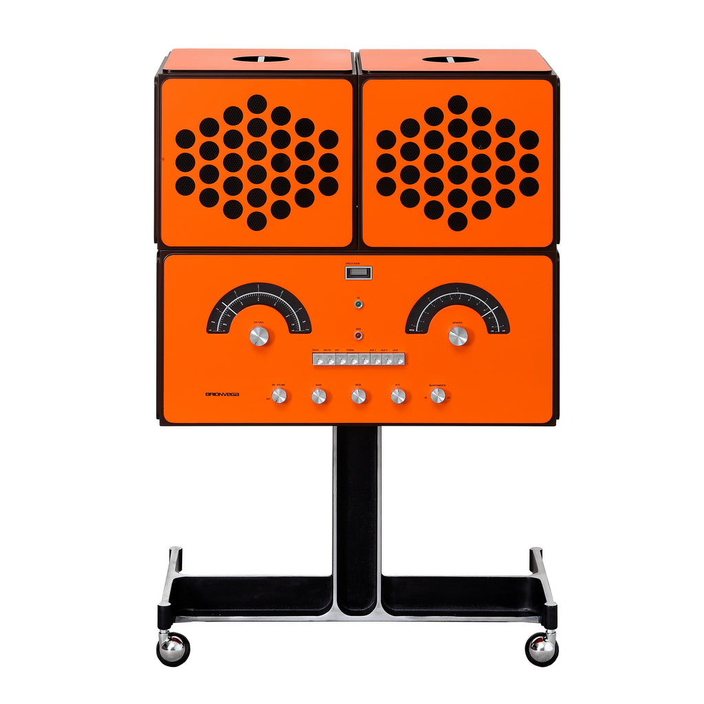 Brionvega 'Radiofonografo' RR226 Fo-St Orange Record Player Cube