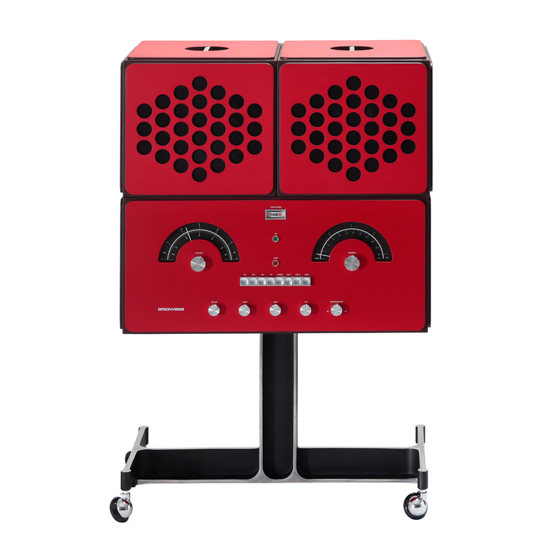 Brionvega 'Radiofonografo' RR226 Fo-St Red Record Player Cube