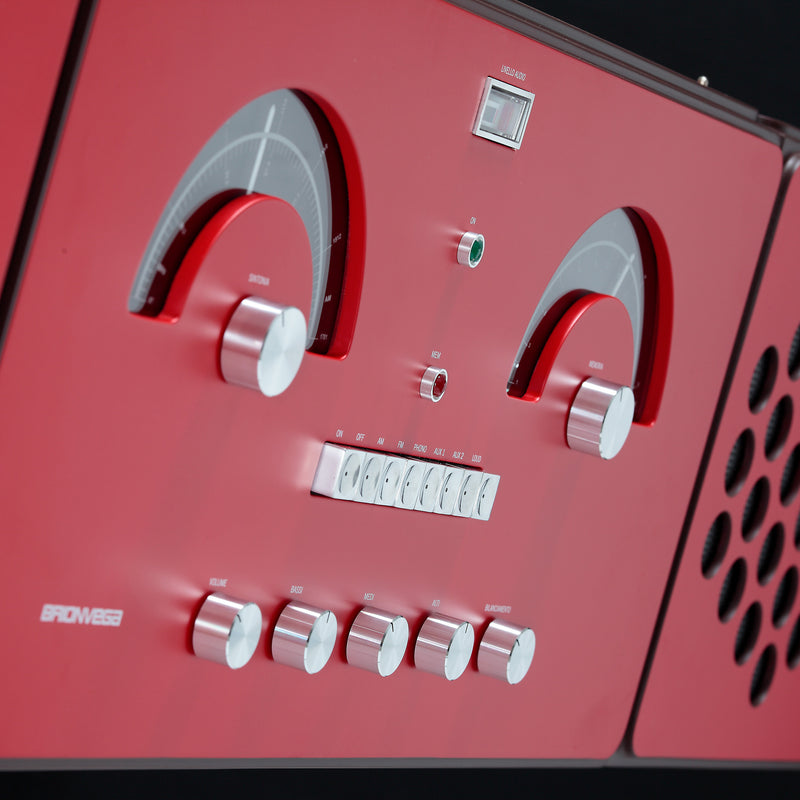 Brionvega 'Radiofonografo' RR226 Fo-St Red Record Player Detail 2