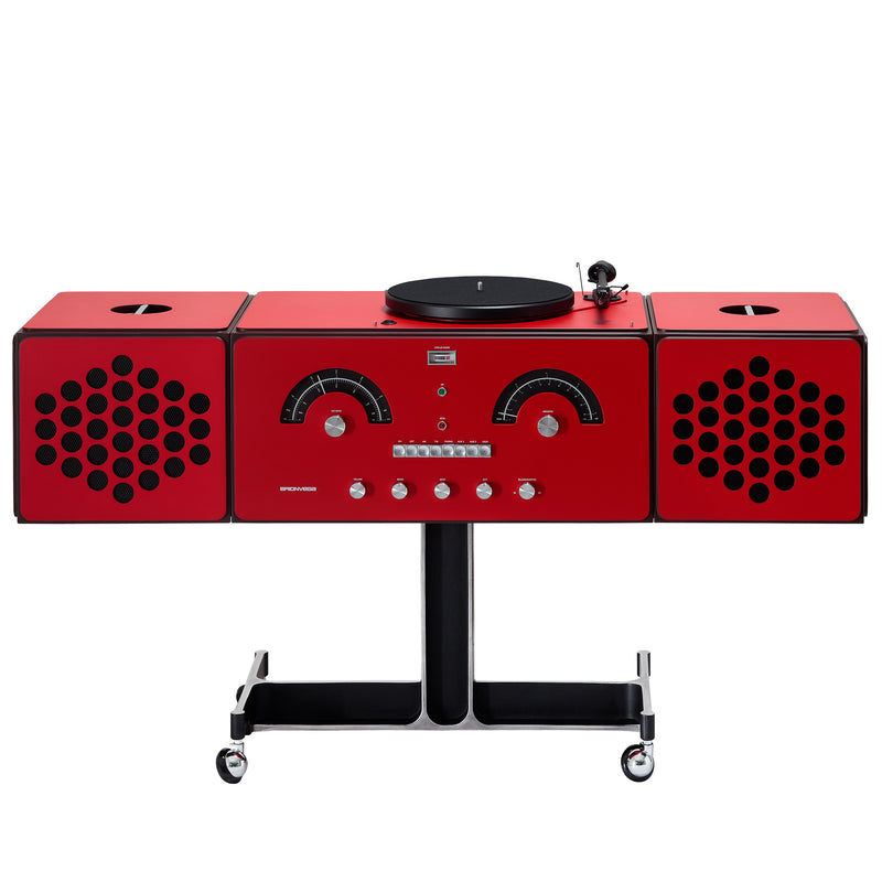 Brionvega 'Radiofonografo' RR226 Fo-St Red Record Player Front