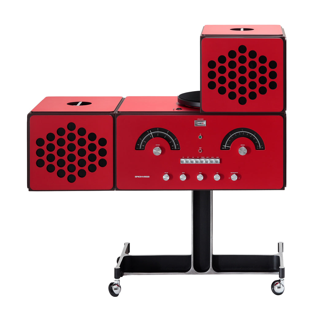 Brionvega 'Radiofonografo' RR226 Fo-St Red Record Player Half Cube