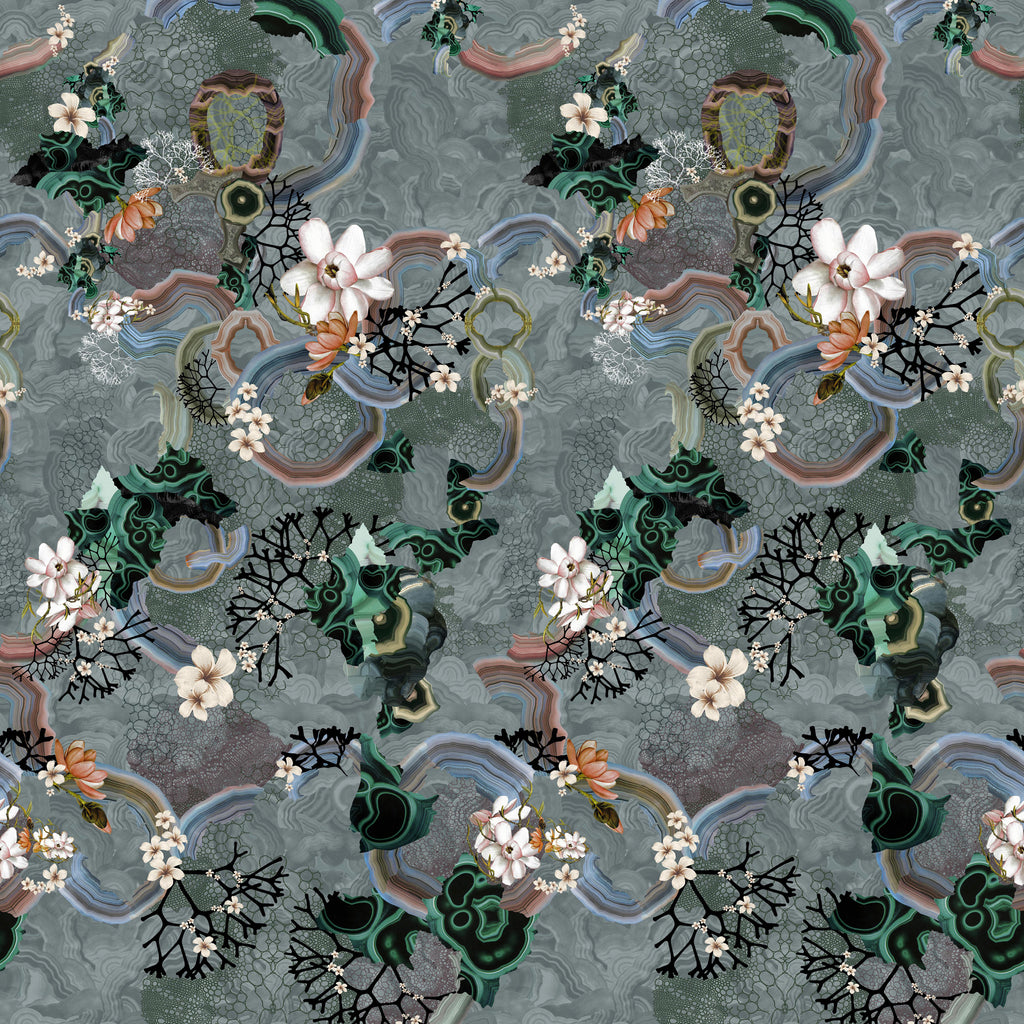 Christian Lacroix 'Algae Bloom' Wallpaper Graphite (PCL7041/01)
