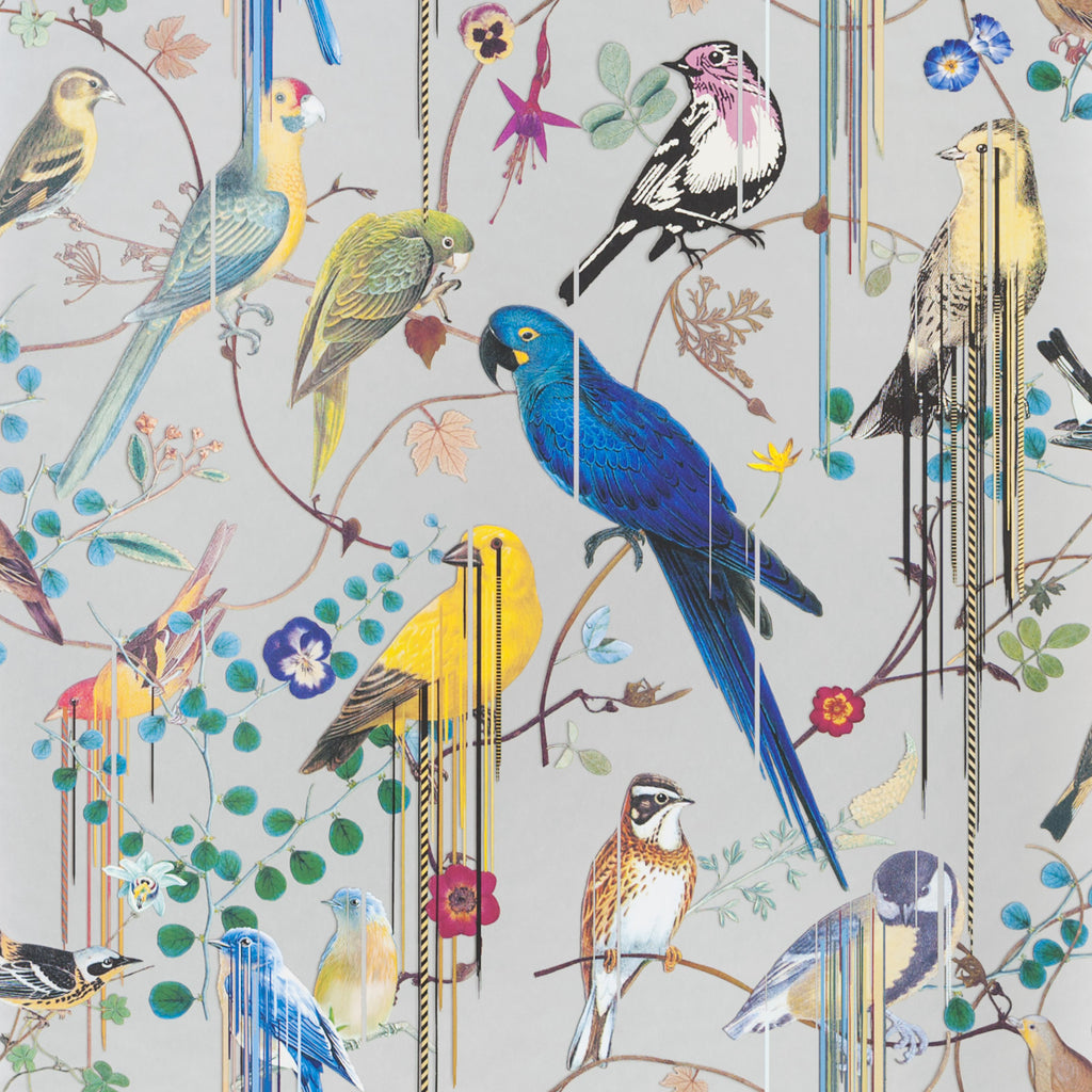 Christian Lacroix 'Birds Sinfonia' Wallpaper Argent