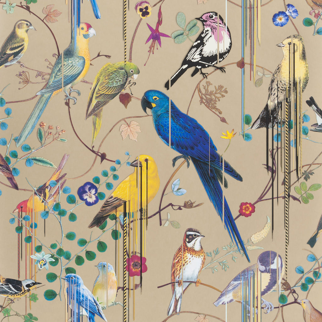 Christian Lacroix 'Birds Sinfonia' Wallpaper Or