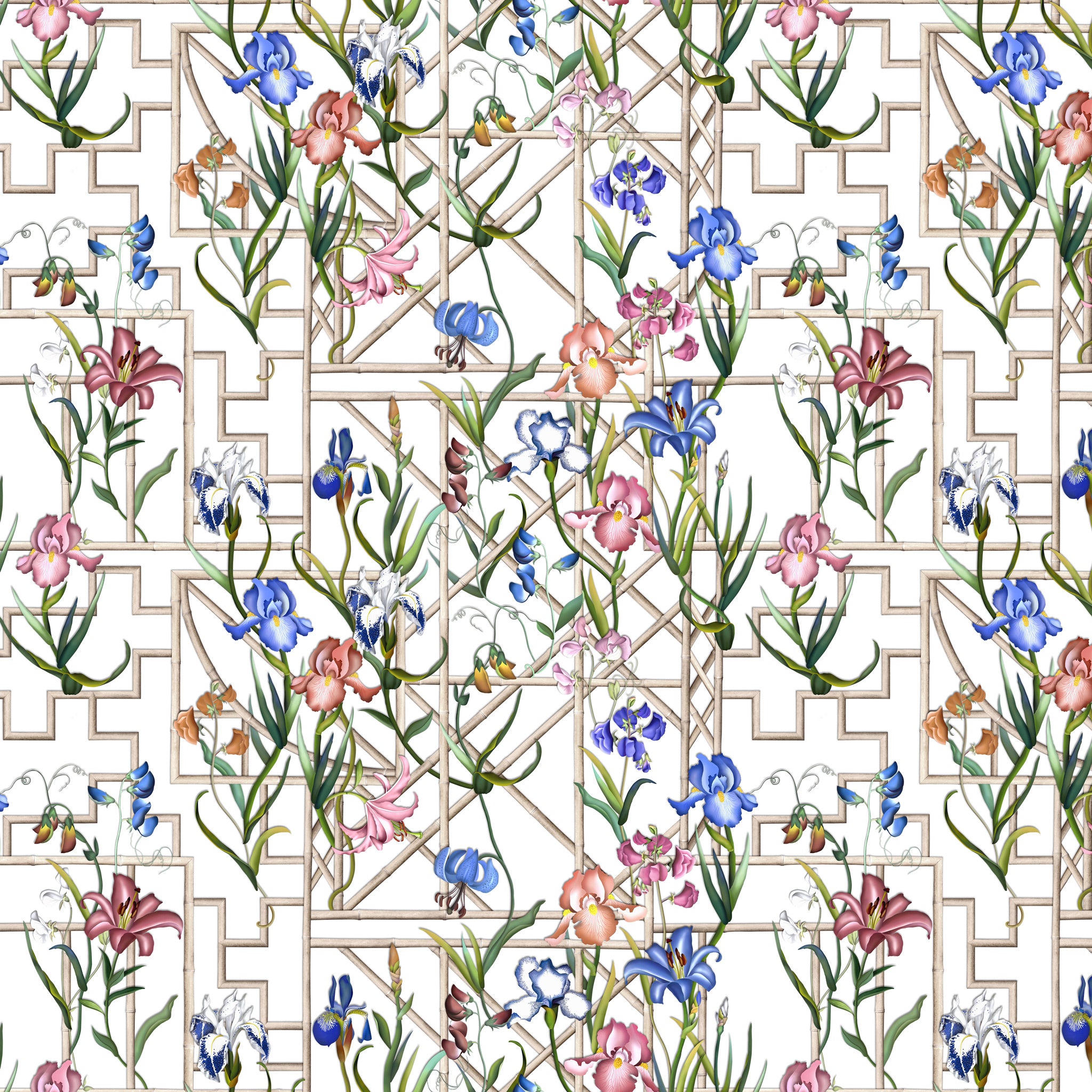 Christian Lacroix 'Fretwork Garden' Fabric Azur (FCL7070/01)