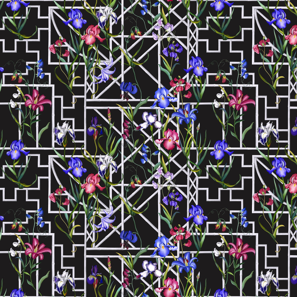 Christian Lacroix 'Fretwork Garden' Fabric Jais (FCL7070/02)