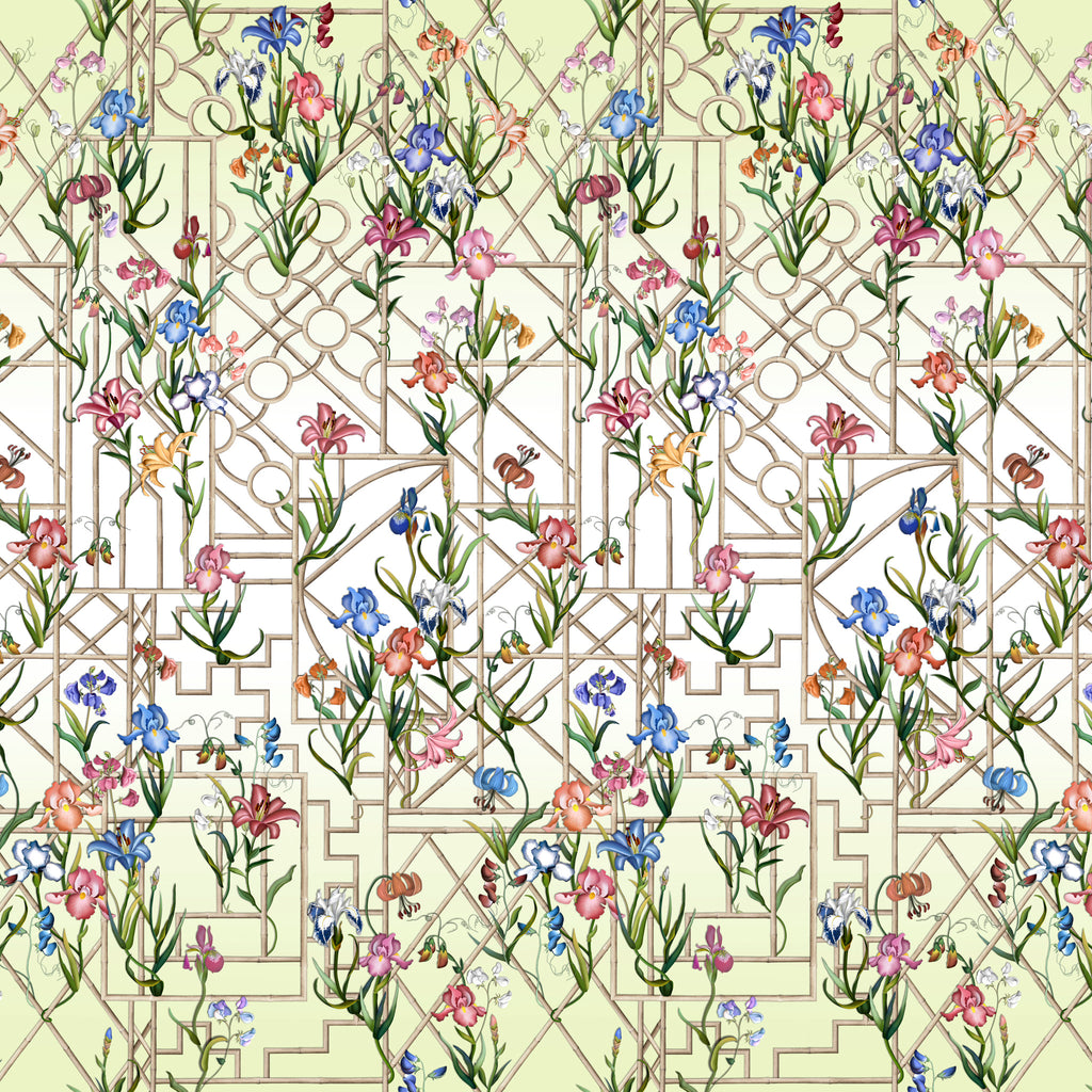 Christian Lacroix 'Fretwork Garden Panoramic' Wallpaper Citron (PCL7053/01)