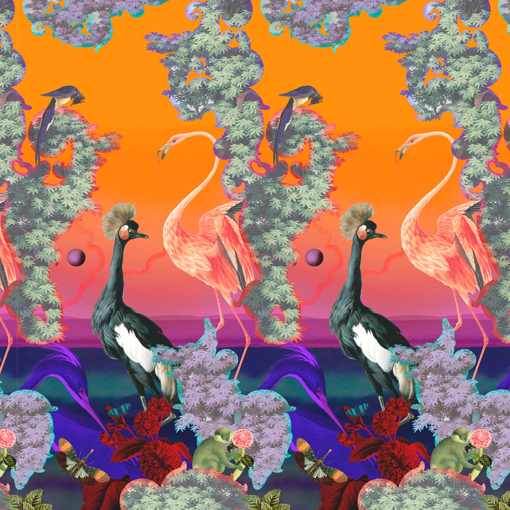 Christian Lacroix 'Novafrica Sunset Scene 1' Wallpaper Tangerine (PCL7049/01)