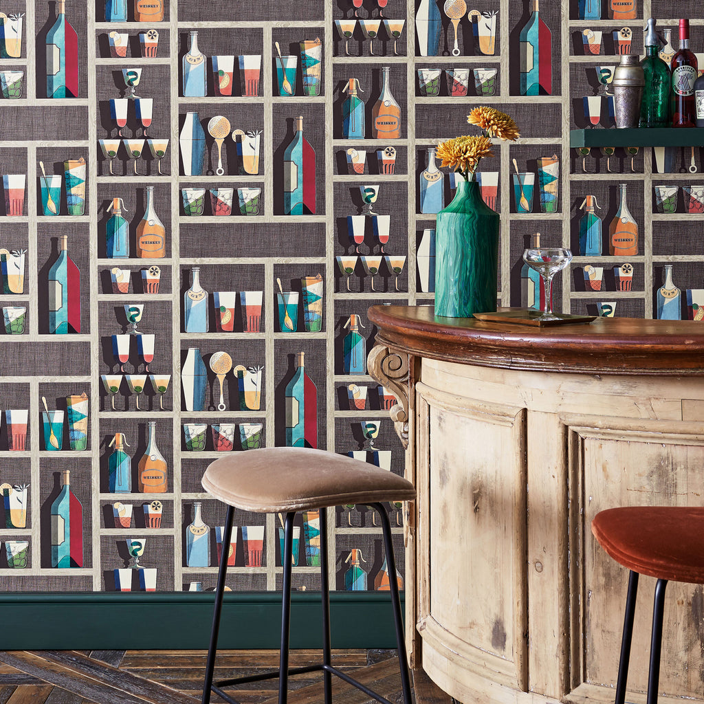Cole and Son Fornasetti 'Cocktails' Wallpaper 114/23043 Roomset