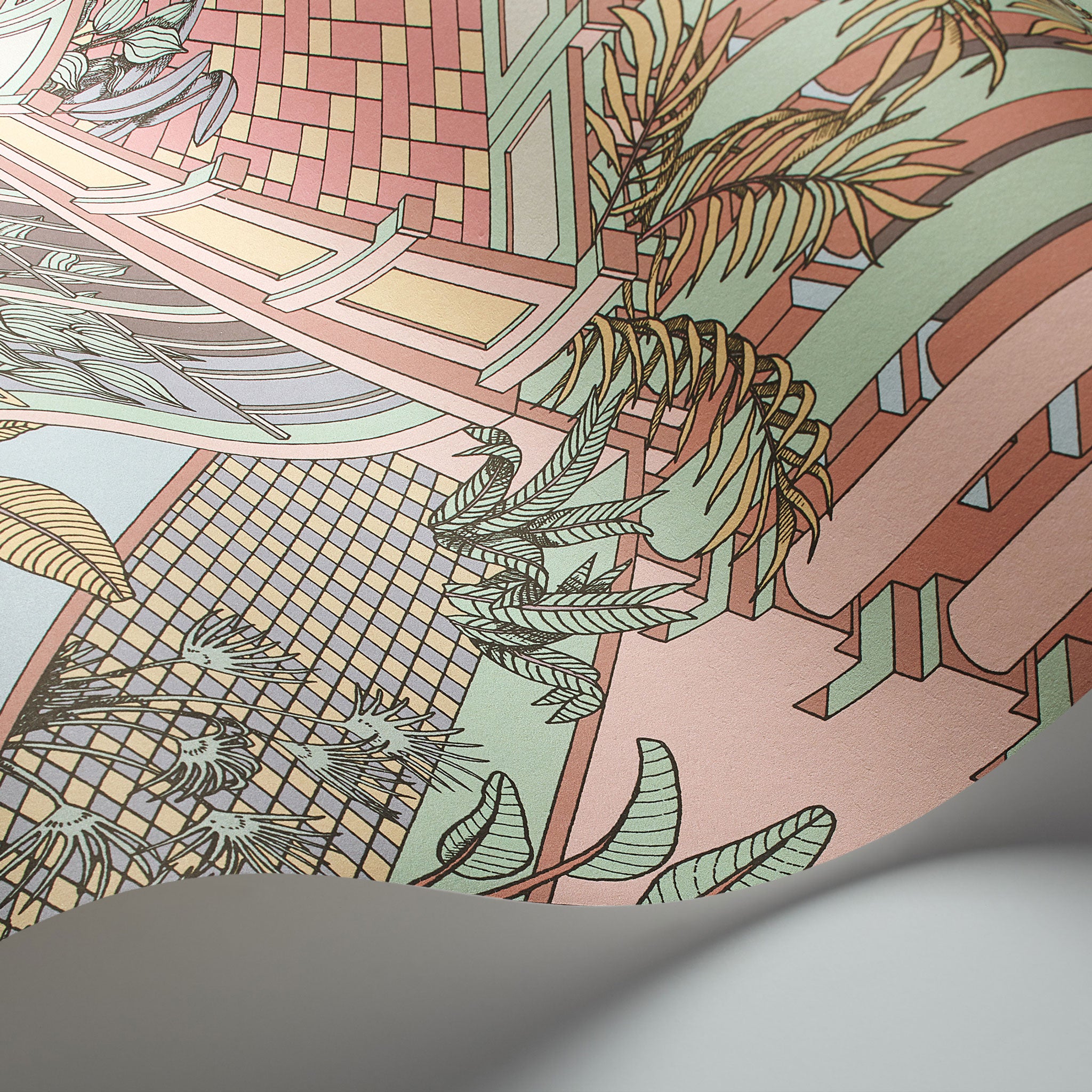 Cole and Son 'Miami' Wallpaper Pastel 112/6023 Detail