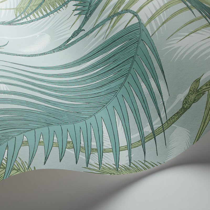 Cole and Son Palm Jungle Wallpaper Seafoam 112/1001 Detail