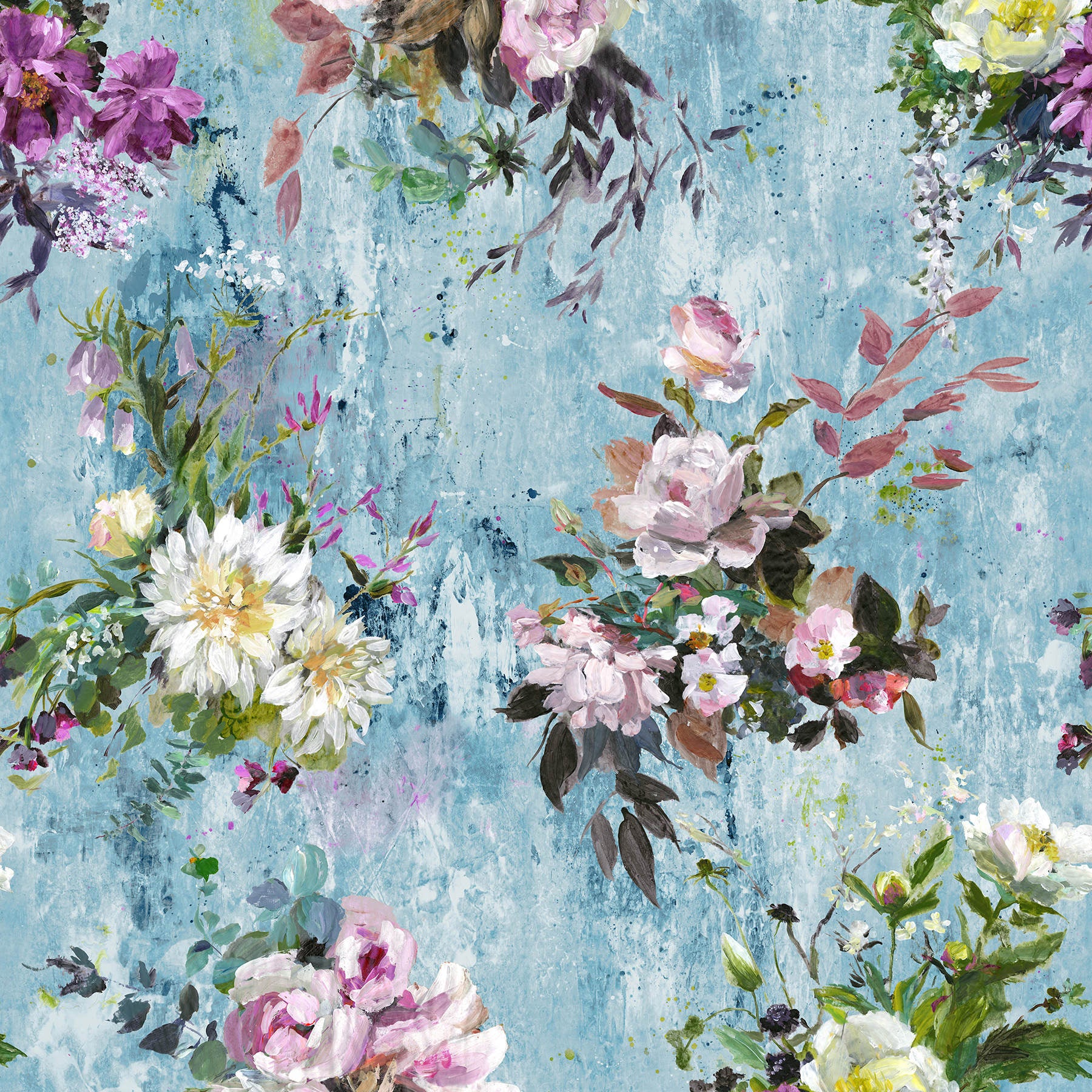 Designers Guild 'Aubriet' Wallpaper Slate Blue