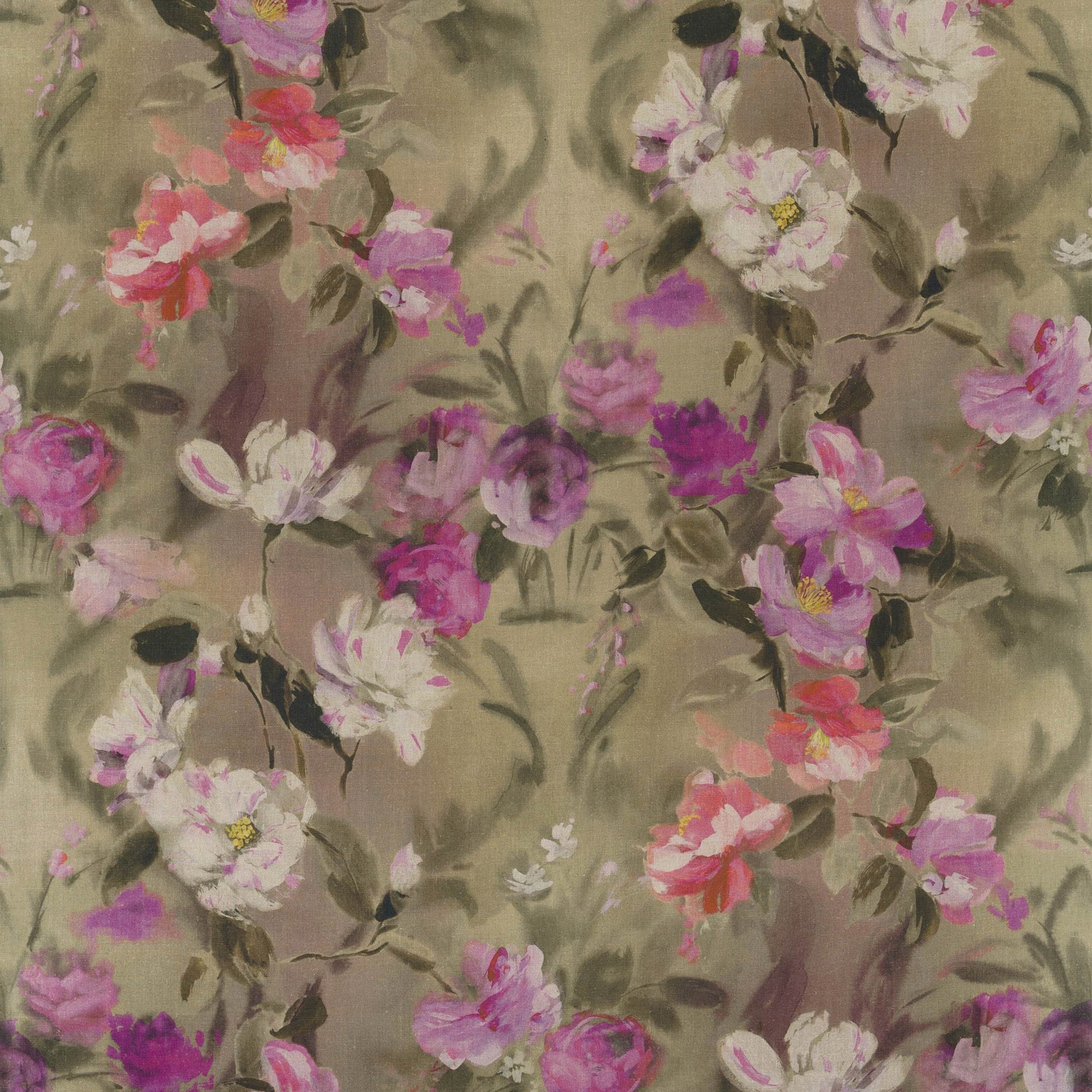 Designers Guild 'Damask Flower' Fabric Damson