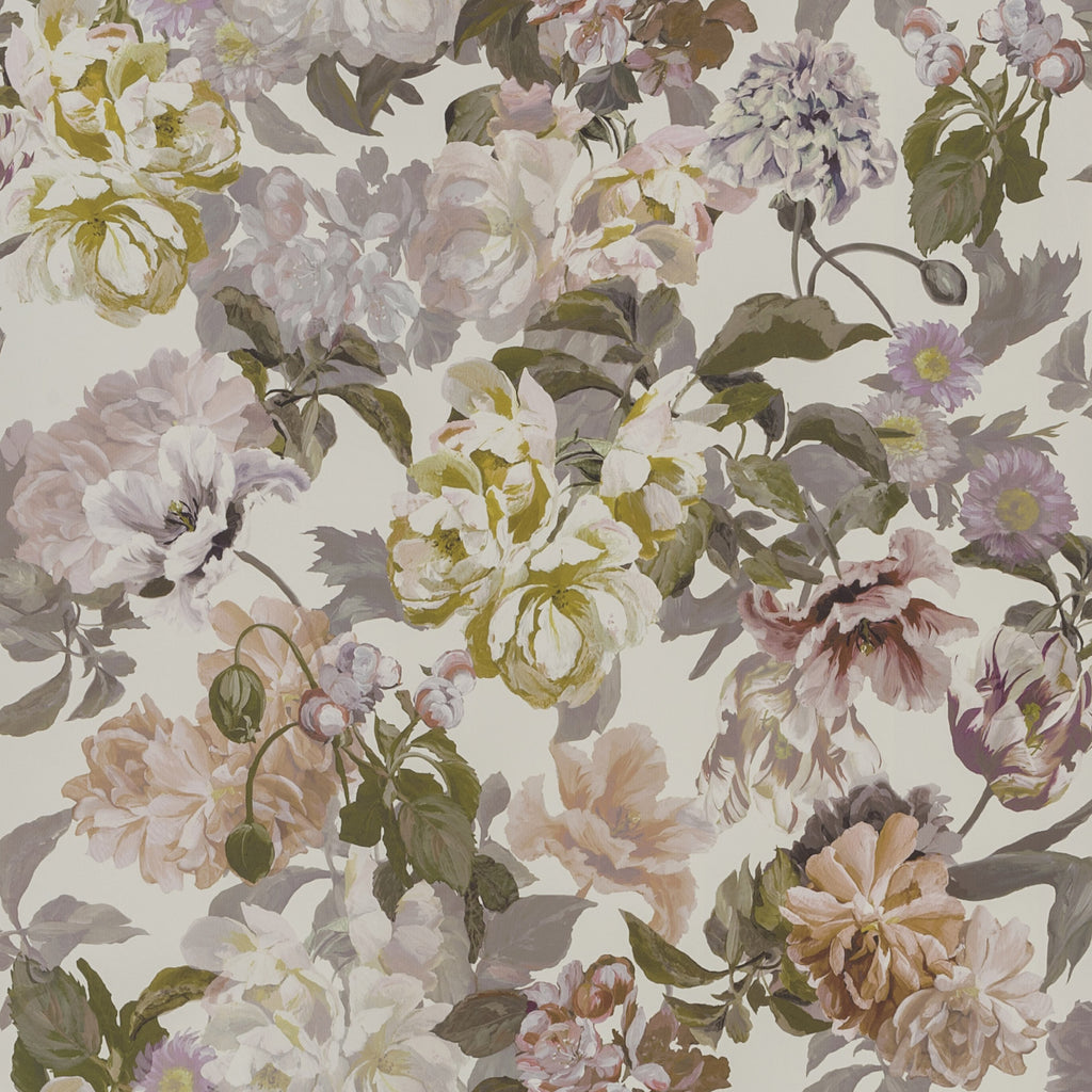 Designers Guild 'Delft Flower' Wallpaper Charcoal Linen