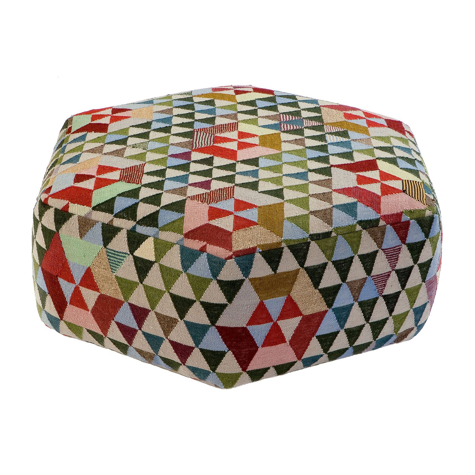 Golran 1898 Trianglehex Sweet Green Low Pouf by Bertjan Pot