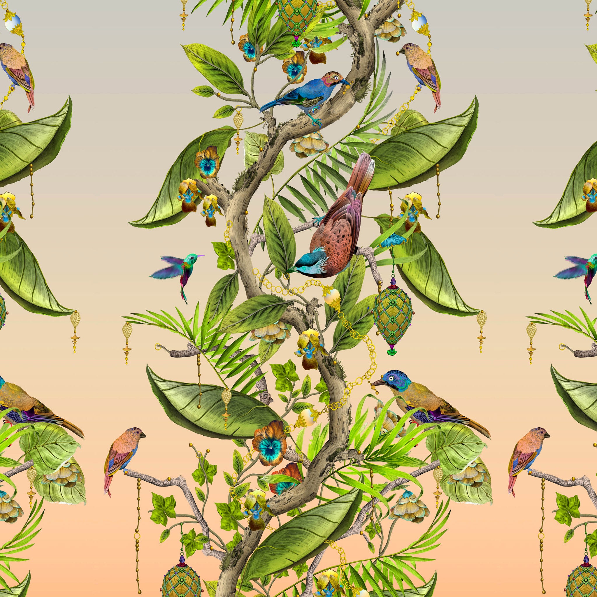 Kit Miles 'Ecclesiastical Botanica' Wallpaper Gold / Lime