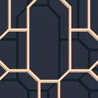 Kit Miles 'Fretwork' Wallpaper Navy Detail