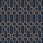 Kit Miles 'Fretwork' Wallpaper Navy