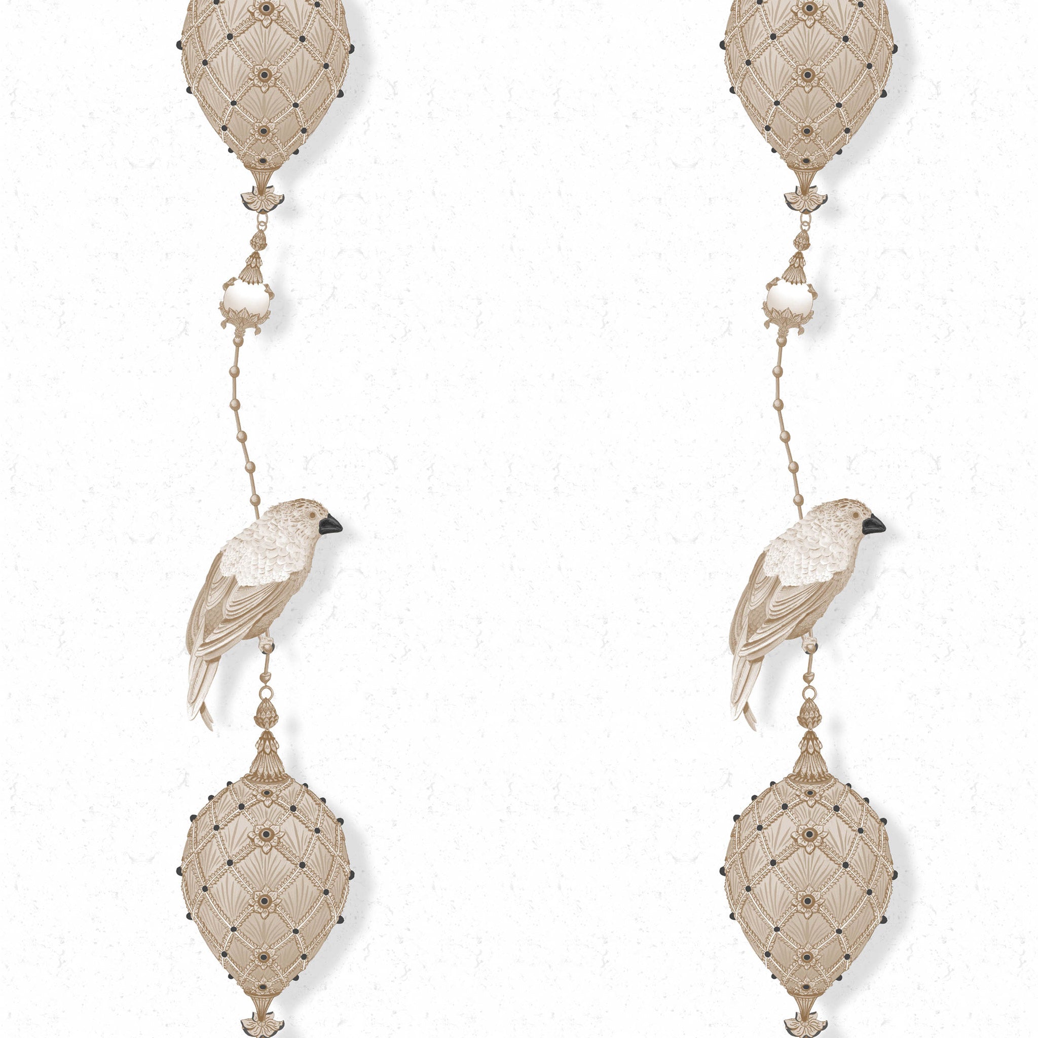 Kit Miles 'Pendants & Ornamental Birds' Wallpaper Stone