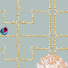 Kit Miles 'Quinn Orchid' Wallpaper Sage / Pink Detail