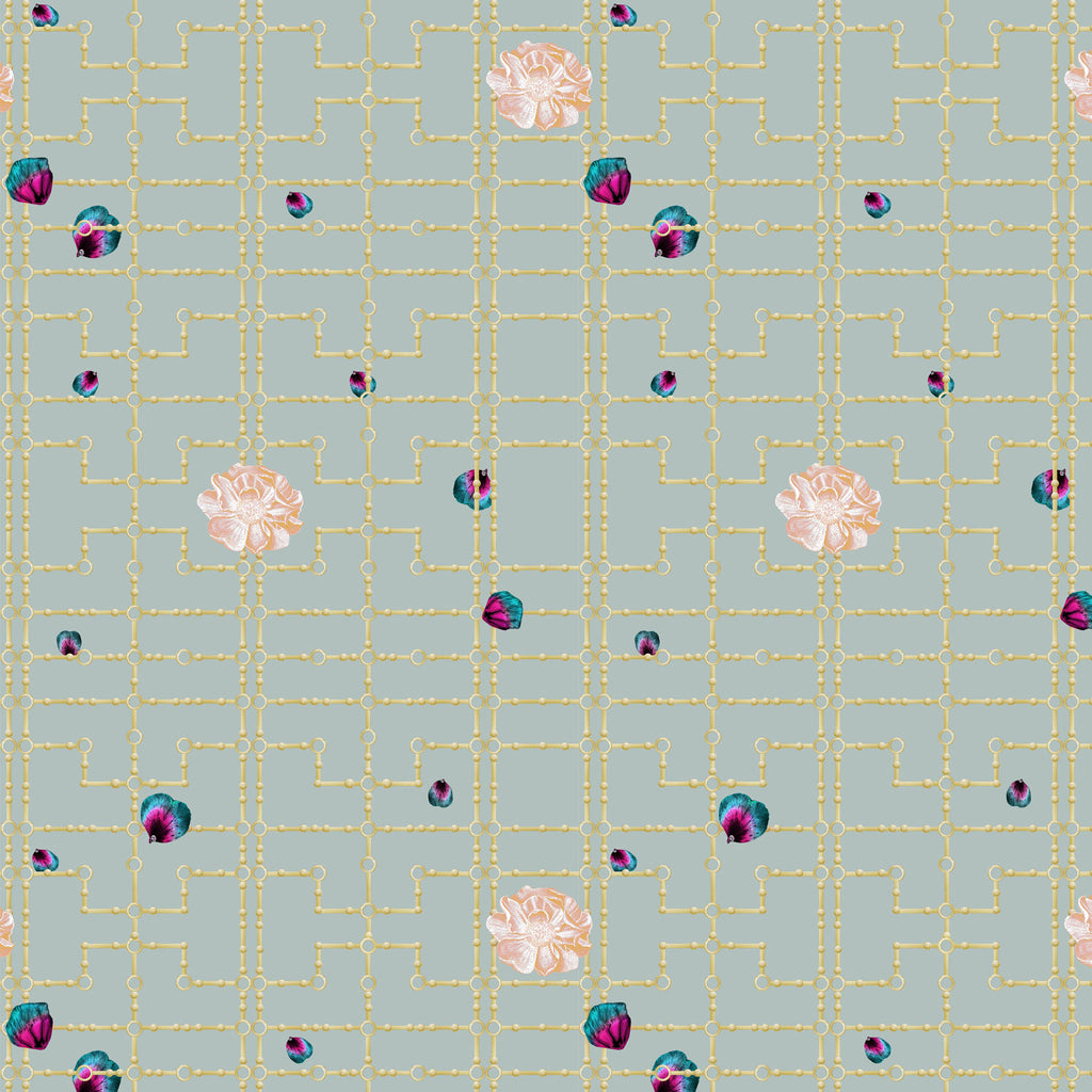 Kit Miles 'Quinn Orchid' Wallpaper Sage / Pink