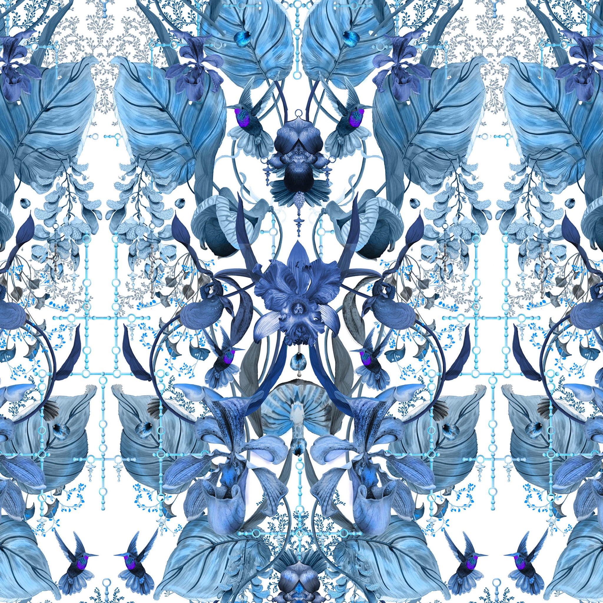 Kit Miles 'Ultraviolet Garden' Wallpaper Atomic Blue