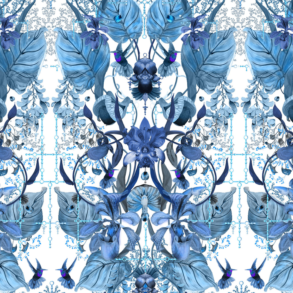 Kit Miles 'Ultraviolet Garden' Wallpaper Atomic Blue