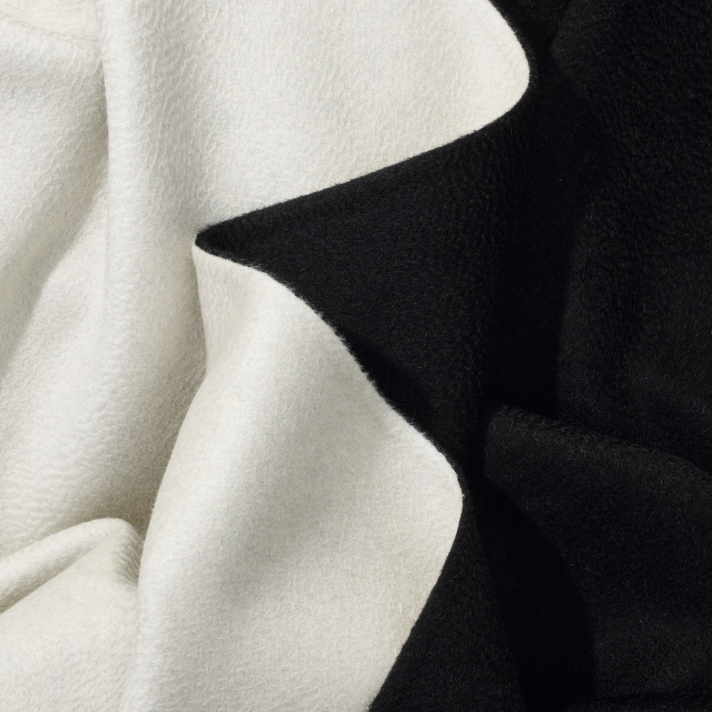Kvadrat / Raf Simons 'Double Face' Cashmere Throw - Off White/Black Close Up