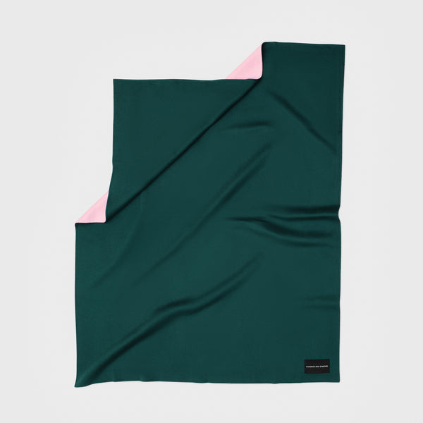 Kvadrat / Raf Simons 'Double Face' Cashmere Throw - Pink/Dark Green Flat