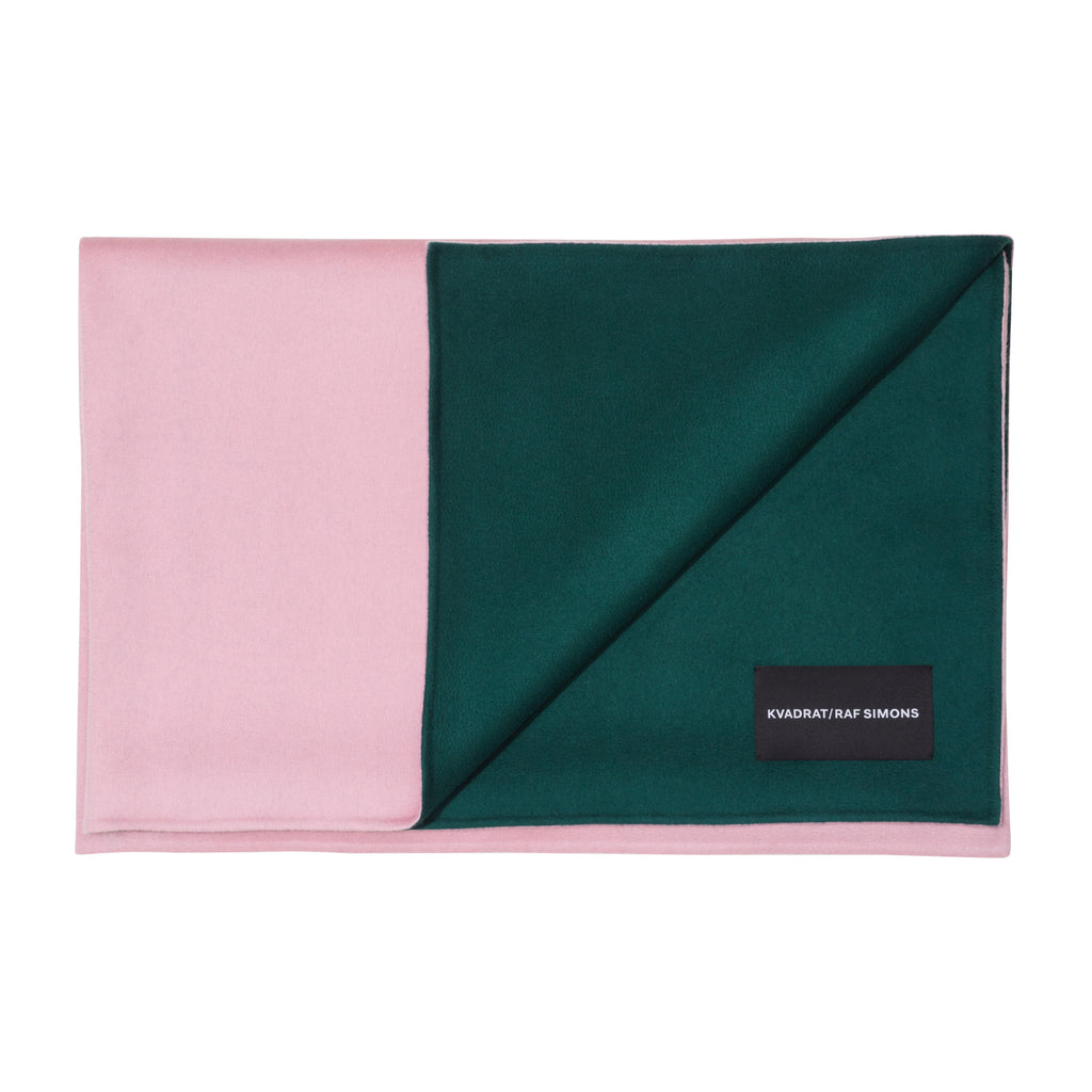 Kvadrat / Raf Simons 'Double Face' Cashmere Throw - Pink/Dark Green