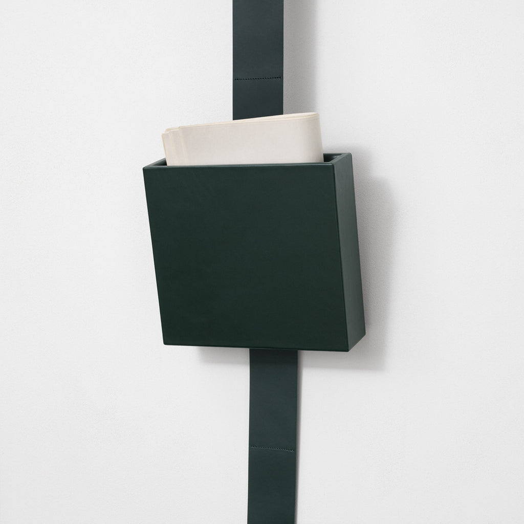 Kvadrat / Raf Simons 'Leather Accessory Box' - Large Dark Green In-Situ