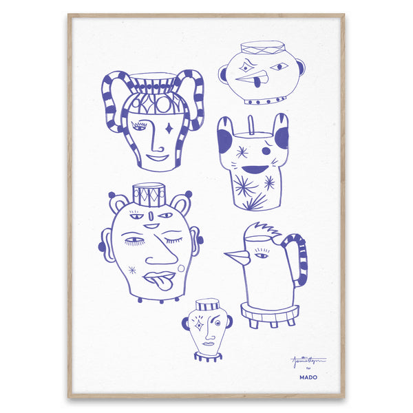 Pots & Vases Print by Jaime Hayon - Blue