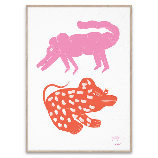 Two Creatures Print by Jaime Hayon - Pink/Red