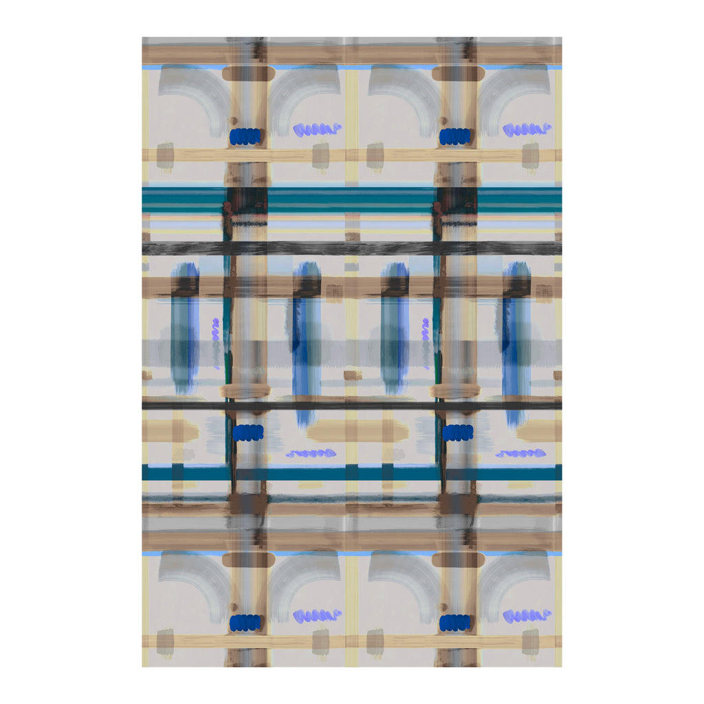 Moooi Carpets 'Corinthian Check' Rectangular Rug by Kit Miles - Cobalt 200 x 300cm