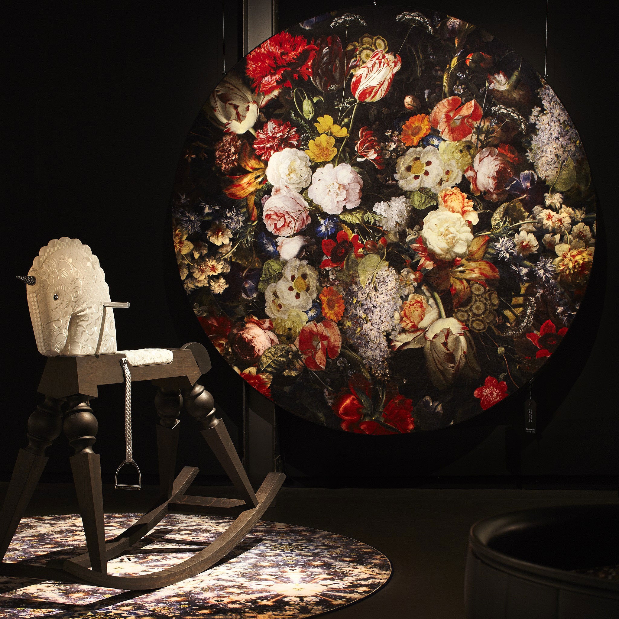 Moooi Carpets 'Eden Queen' Round Rug by Marcel Wanders Roomset