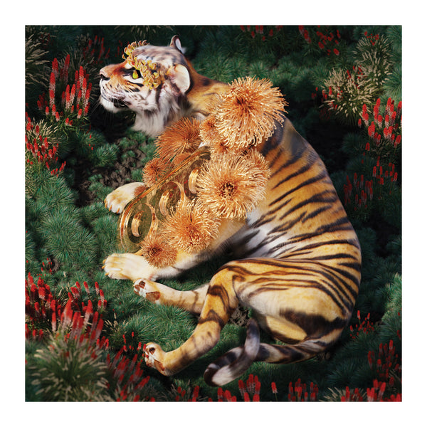 Extinct Animals - Golden Tiger Rug by Ada Sokol