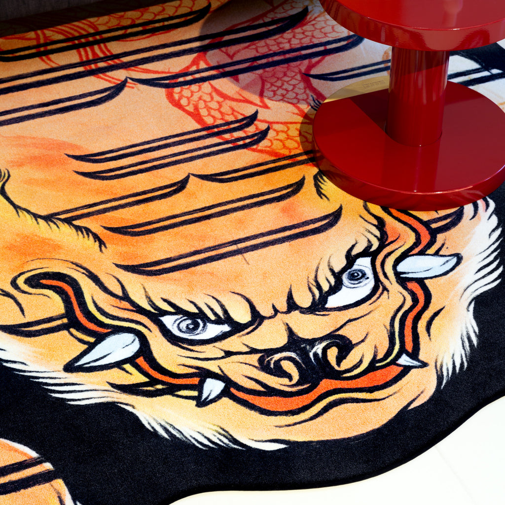 Moooi Carpets 'Tiger From Tibet' Rug by Atelier Reserve Room Scene Close Up