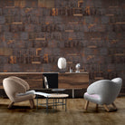 NLXL LAB Rusted Metal Wallpaper by Piet Hein Eek Brown Roomset