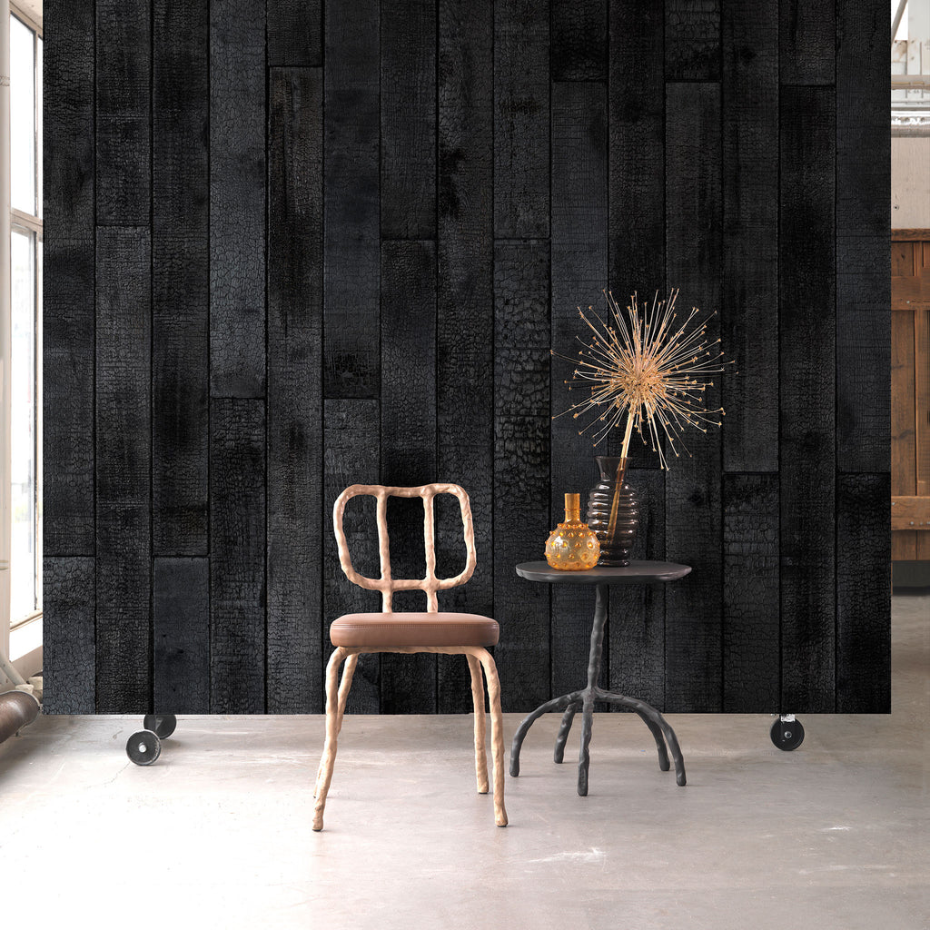 Burnt Wood Wallpaper by Piet Hein Eek Roomset