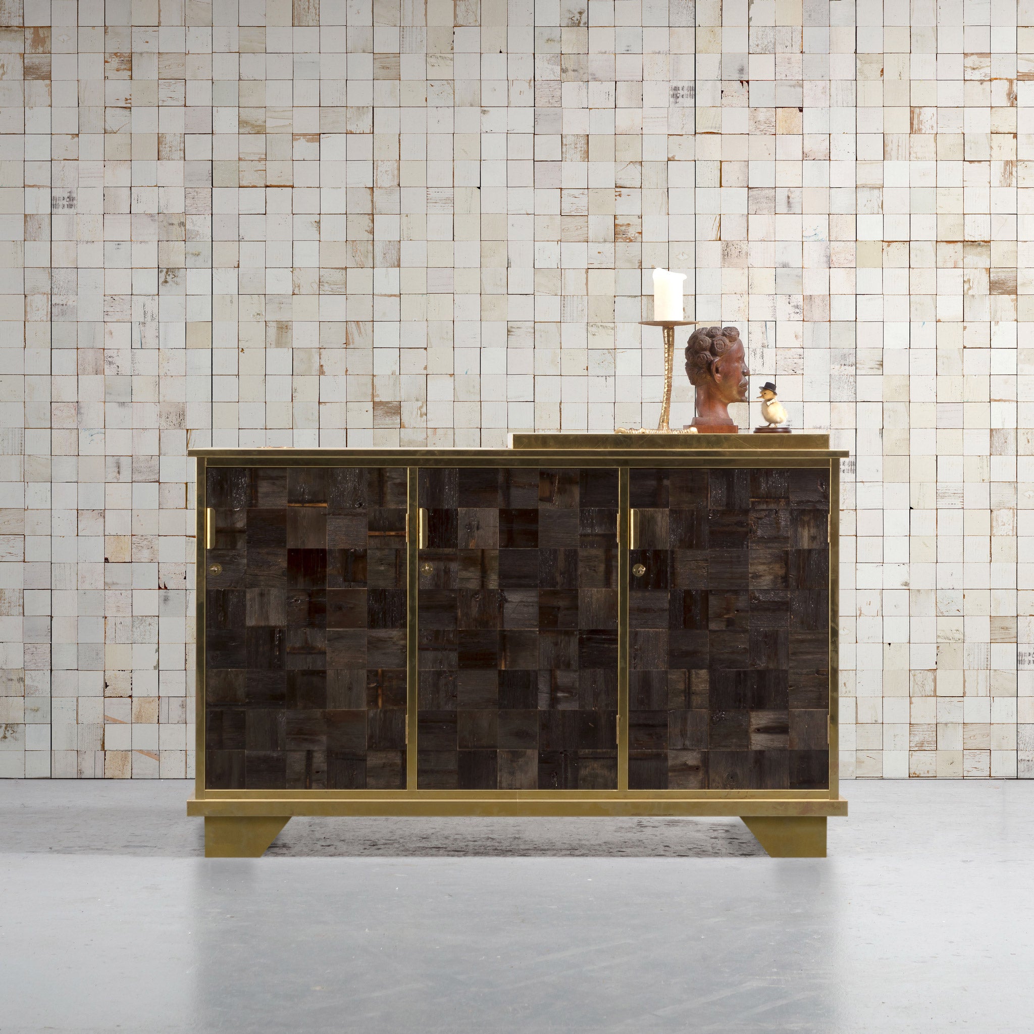 NLXL 'Mosaic Squares White' Wallpaper by Piet Hein Eek