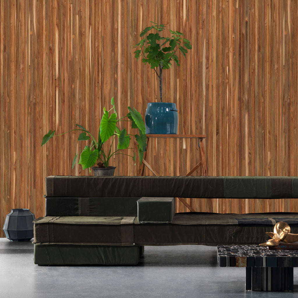 NLXL Timber Strips Wallpaper by Piet Hein Eek - TIM-05 Roomset