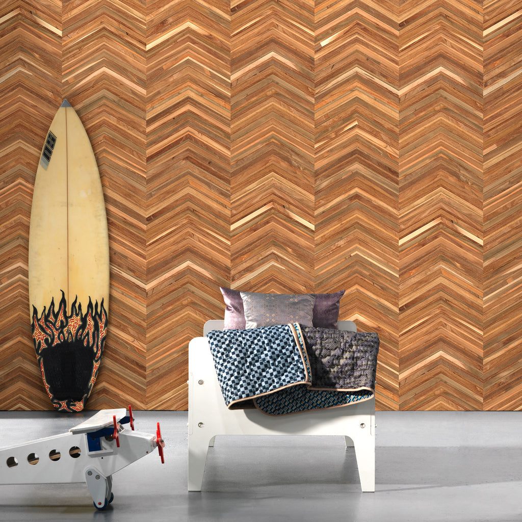 NLXL Timber Strips Wallpaper by Piet Hein Eek - TIM-06 Roomset