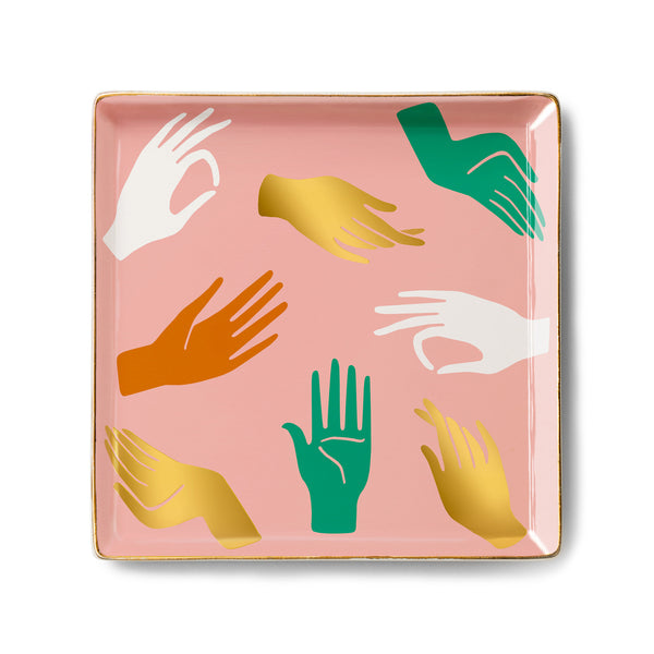 Octaevo 'Hamsa' Ceramic Tray - Pink
